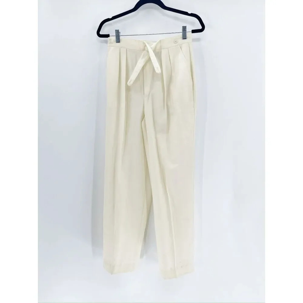 Urban Outfitters Fundamental Things Casual Pants Women Size 12 Cream 90s Pleated